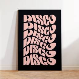 Disco - Typography Art Print Wall A4 Unframed Decor Bold Colours Typographic A3 A5 Graphic Poster - thumbnail 3