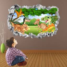 Cartoon Dinosaurs Wall Decal Sticker Mural Print Art Kids Boys Bedroom Nursery Decor Kp5 - thumbnail 1