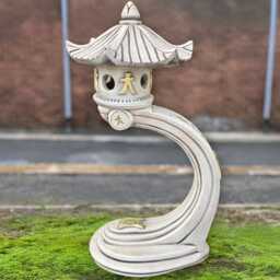 Chinese Lantern Figurine Stone Pagoda Sculpture Cement Statue Zen Garden Decor Oriental Temple Ornament Asian Art Lover Gift - thumbnail 3