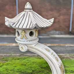 Chinese Lantern Figurine Stone Pagoda Sculpture Cement Statue Zen Garden Decor Oriental Temple Ornament Asian Art Lover Gift - thumbnail 2