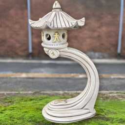 Chinese Lantern Figurine Stone Pagoda Sculpture Cement Statue Zen Garden Decor Oriental Temple Ornament Asian Art Lover Gift - thumbnail 1