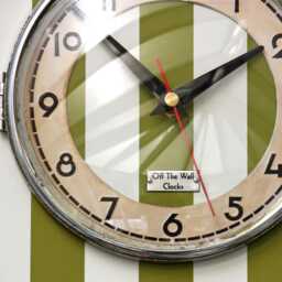 Retro Green Wall Clock - 30cm New Handmade Formica Atomic Style Mid Century Vintage French Gift Off The Clocks - thumbnail 4