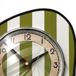 Retro Green Wall Clock - 30cm New Handmade Formica Atomic Style Mid Century Vintage French Gift Off The Clocks - thumbnail 3
