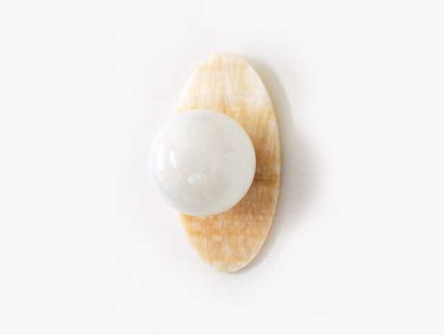 Mid-Century Modern Onyx Sconce - Opal Glass Globe Vanity Light - image 1