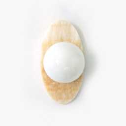 Mid-Century Modern Onyx Sconce - Opal Glass Globe Vanity Light - thumbnail 2