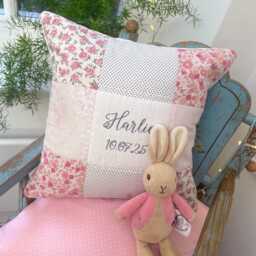 Personalised Sparkly Name Cushion Rose Gold Nursery Decor - thumbnail 3