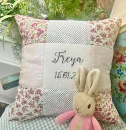 Personalised Sparkly Name Cushion Rose Gold Nursery Decor - thumbnail 1