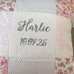 Personalised Sparkly Name Cushion Rose Gold Nursery Decor - thumbnail 4