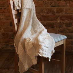 Light Natural Linen Waffle Throw/Towel - thumbnail 2
