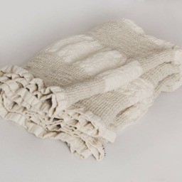 Light Natural Linen Waffle Throw/Towel - thumbnail 4