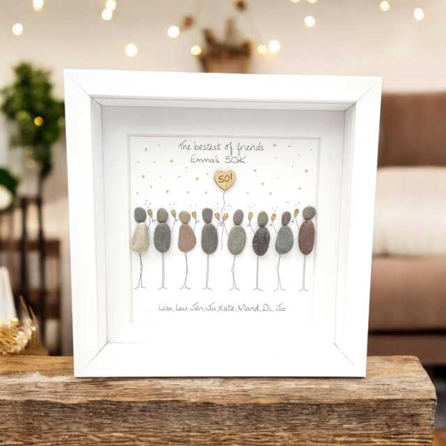Friends Birthday Pebble Art Personalised Party Gift - 21st, 30Th, 40Th, 50Th, 60Th Handmade Keepsake Unique Friend - image 1