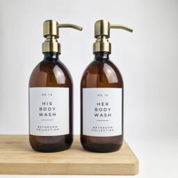 Personalised Refillable Soap Dispenser Metal Pump, Minimalist Bathroom Decor
