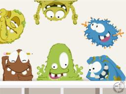 "Wall Sticker ""Monster Set" - thumbnail 1