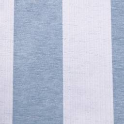 Handmade Small Footstool in Blue Stripe Fabric - Woburn Upholstered British Custom Made - thumbnail 3