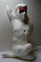 Yogi. Male Yogi in Cow Faced Posture. Sculpture. Gomukasana - thumbnail 2
