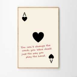 You Can't Change The Cards Playing Quote Art Canvas Poster, Trendy Wall Art, Apartment Aesthetic Decor, Retro Home Printed Gift - thumbnail 2