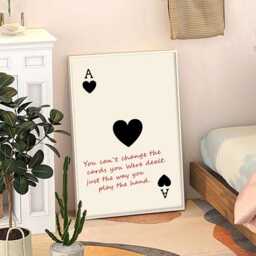 You Can't Change The Cards Playing Quote Art Canvas Poster, Trendy Wall Art, Apartment Aesthetic Decor, Retro Home Printed Gift - thumbnail 3
