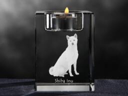 Shiba Inu, Crystal Candlestick With Dog, Souvenir, Decoration, Limited Edition, Collection - thumbnail 1