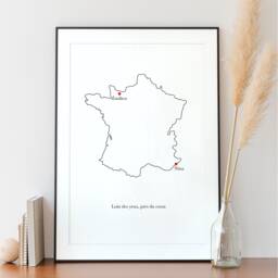 Personalized Illustration First Name + Place PDF, A5, A4, A3 - Couple, Family, Friends, Gift, Wedding, Pregnancy, Distance - thumbnail 1