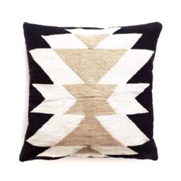 Black Throw Pillow, Cotton Throw Pillow Case, Decorative Black Boho Lumbar, 18x18 20x20 22x22 24x24 - thumbnail 2
