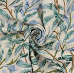 1 X Pair Of William Morris Willow Bough Eyelet Ring Curtains. 87.5