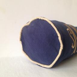 Monogram Pillow Bolster Pillowcase, Monogrammed Round Cover, Home Decor For Kids Room - thumbnail 3