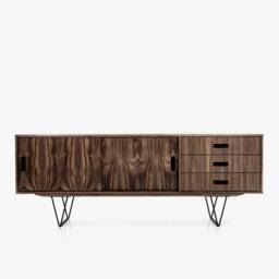 Mid-Century Sideboard, Dresser, Commode, Credenza Made Of Walnut Vaneer - Livlo Os03 - thumbnail 1