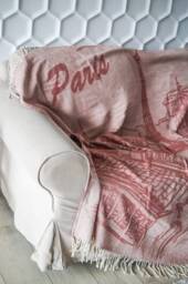 Personalized Bamboo Throw Blanket Paris Design, Woven Blanket