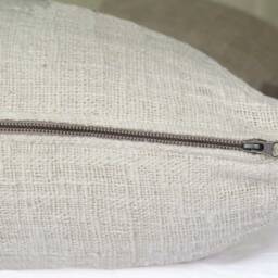 Ivory Tassel Pillow Cover, Handwoven Organic Cotton Cushion - thumbnail 3