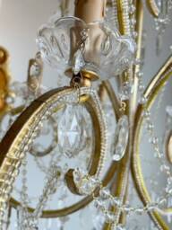 Vintage Reproduction Of Crystal Chandelier, Italian Glass Beaded Chandelier - thumbnail 3