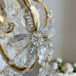 Vintage Reproduction Of Crystal Chandelier, Italian Glass Beaded Chandelier - thumbnail 2