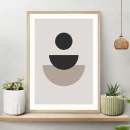 Geometric Shapes Wall Art Print - Modern Mid Century, Abstract Home Decor Poster - thumbnail 2