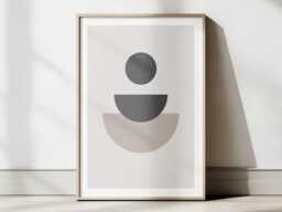 Geometric Shapes Wall Art Print - Modern Mid Century, Abstract Home Decor Poster - thumbnail 1
