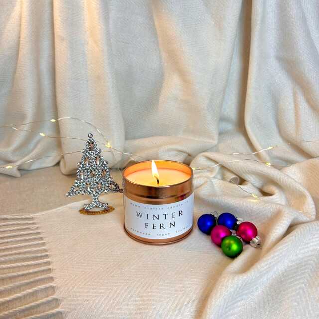 Winter Fern Christmas Exclusive Candle, Handmade, Soy Wax, Eco Friendly & Vegan - image 1