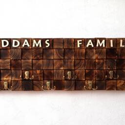 Personalized Wood Mosaic Wall Hanger Entryway Decor - thumbnail 3
