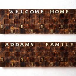 Personalized Wood Mosaic Wall Hanger Entryway Decor - thumbnail 2
