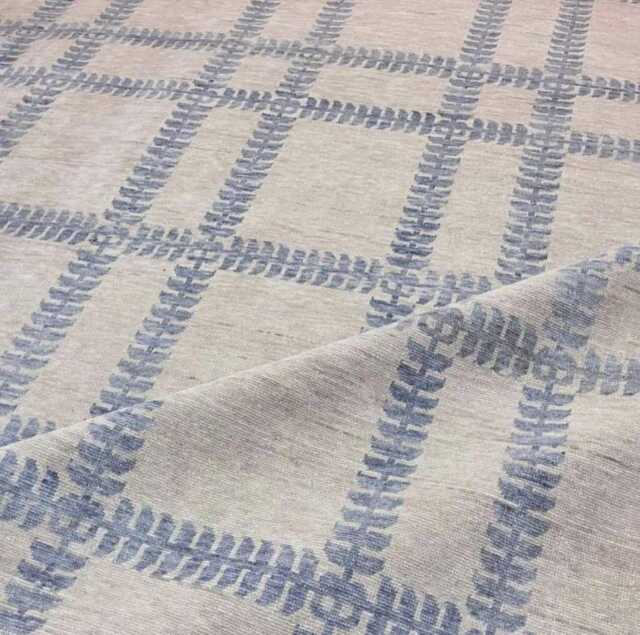 Hand Knotted Wool Oushak Rug, Classic Blue Muted Area Rug - image 1