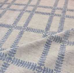 Hand Knotted Wool Oushak Rug, Classic Blue Muted Area Rug - thumbnail 1