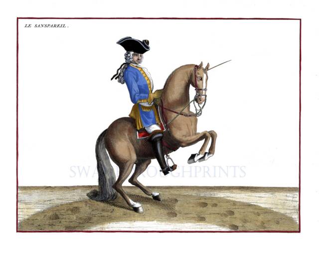 Horse Dressage Equestrian Print Ballet Art, Baron Rais D'eisenberg Circa 1700-1770 European Training Schools Decorative Wall Art - image 1