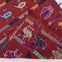 Red 2'7??6'2 Handmade Afghan Kilim Runner, Tribal Animal Wool Rug, Vintage Flatweave Carpet - thumbnail 4