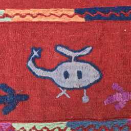 Red 2'7??6'2 Handmade Afghan Kilim Runner, Tribal Animal Wool Rug, Vintage Flatweave Carpet - thumbnail 2