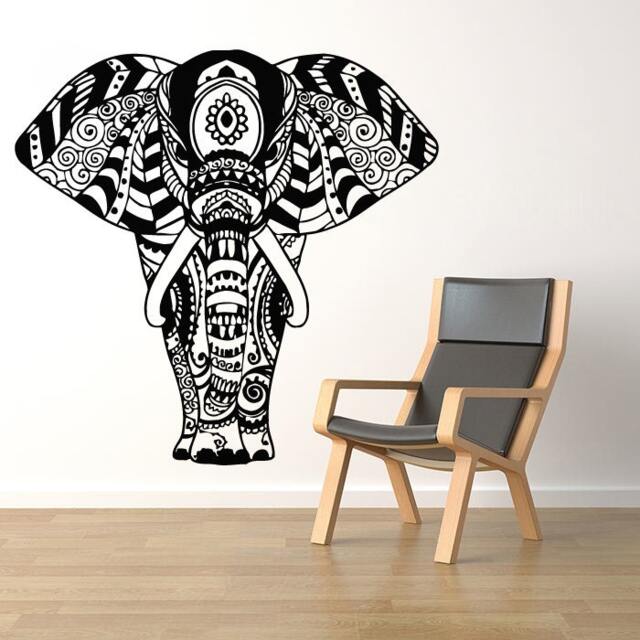 Wall Decals Elephant Namaste Yoga India Patterns Tribal Buddha Ganesh Decal Vinyl Sticker Home Art Bedroom Decor Murals Ms689 - image 1