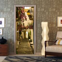 Door Wall Sticker Narrow Street/ Self-Adhesive Vinyl Decal Mural Wallpaper/ Street in The Old Town Sticker/ Peel & Stick - thumbnail 3