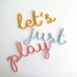Tricotin Wall Decor, Let's Just Play Nursery Kids Bedroom Decorations, Playroom Scandinavian - thumbnail 2