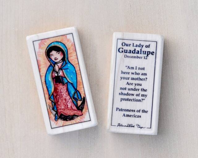 Our Lady Of Guadalupe Block With Gift Bag // St Mary Marian Apparition in Mexico December 12 Catholic Toys By Almondrod - image 1