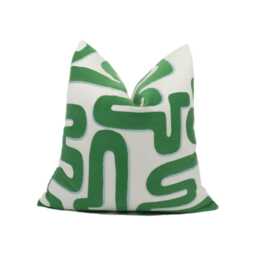 Harlequin - Meander Emerald/Aquamarine Bold Contemporary Winding Geometric Cushion Cover Handmade Throw Pillow Designer Home D??cor - thumbnail 1