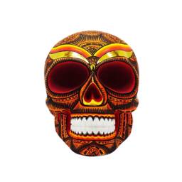 Hand Made Resin Skull, Hand Painted, Tribal Skull Art, Homeware, Orange - thumbnail 3