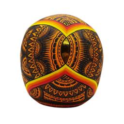 Hand Made Resin Skull, Hand Painted, Tribal Skull Art, Homeware, Orange - thumbnail 4