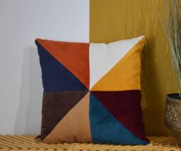 Cushion Cover 40x40 - Handmade in France Corduroy - thumbnail 1