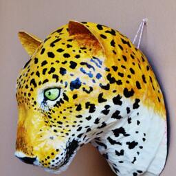 Paper Mach?? Leopard Head, Faux Taxidermy, Wall Decor Mask - thumbnail 4